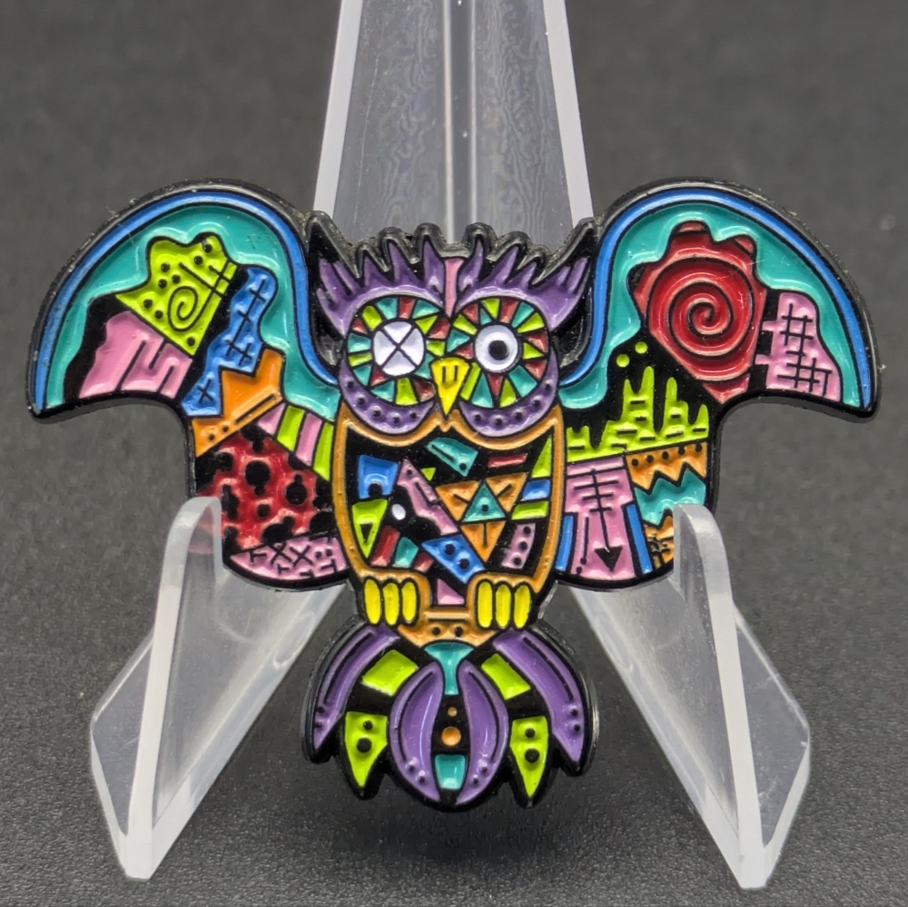 Alpaca Creations Puzzle Owl Limited Edition /100 Enamel Street Art Pin LE100